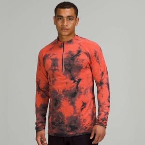 ORANGE LULULEMON METAL VENT HALF ZIP